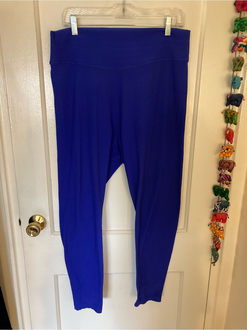 Royal Blue BuffBunny Collection Ribbed Leggings, size XXXL